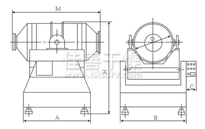二维运动混合机结构示意图